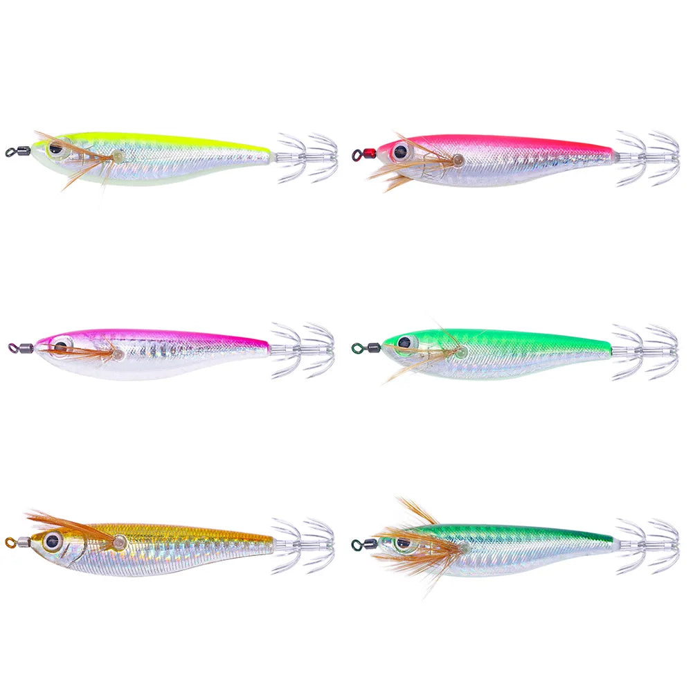Cuttlefish Attracting Lure Double Hook Glow Octopus Bait Saltwater