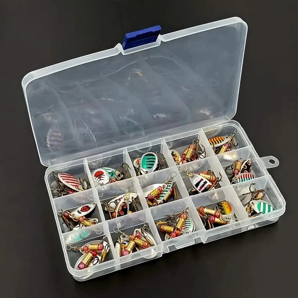 JOCESTYLE Metal Spoon Spinner Lure Set With Treble Hooks