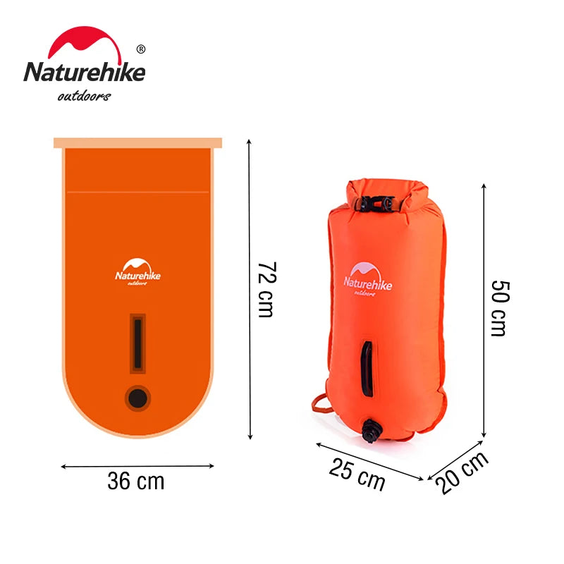 Inflatable Waterproof Swimming Buoy Dry Bag 28L With Adjustable Belt