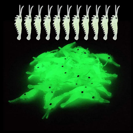Luminous Shrimp Fishing Bait Soft Lure Worms For Bass Crappie