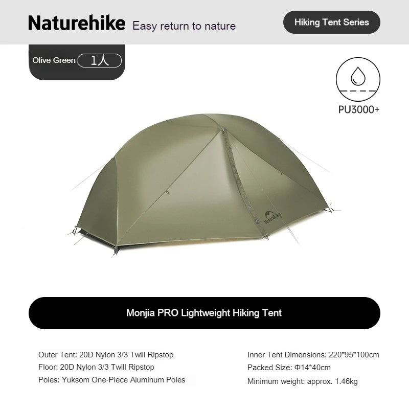 Naturehike Mongar Pro Camping Tent Ultralight Three Season Backpacking