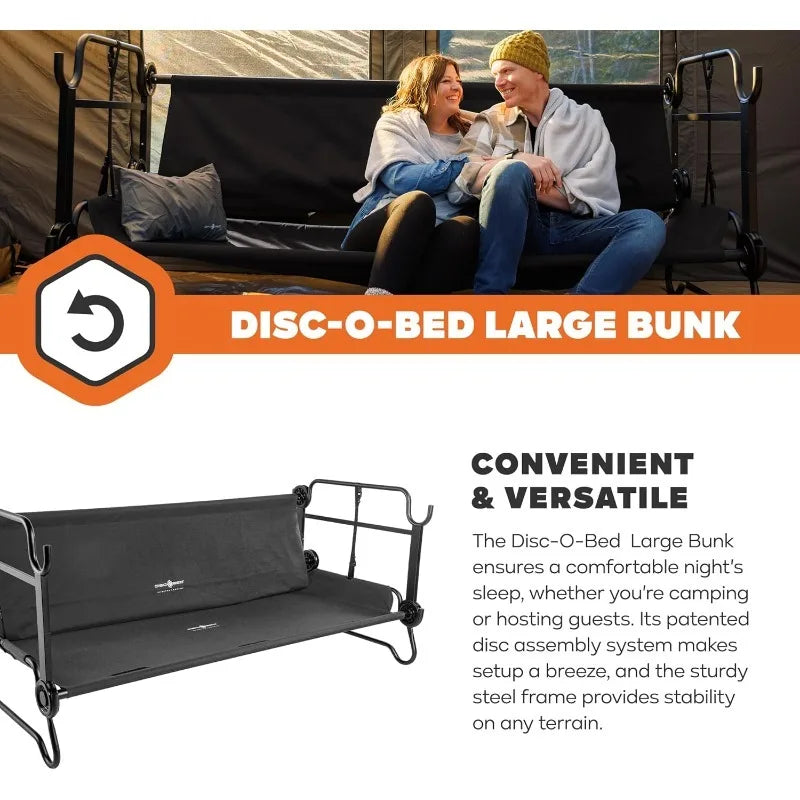Disc-O-Bed Outdoor Convertible 2 Person Camping Cot Bench System