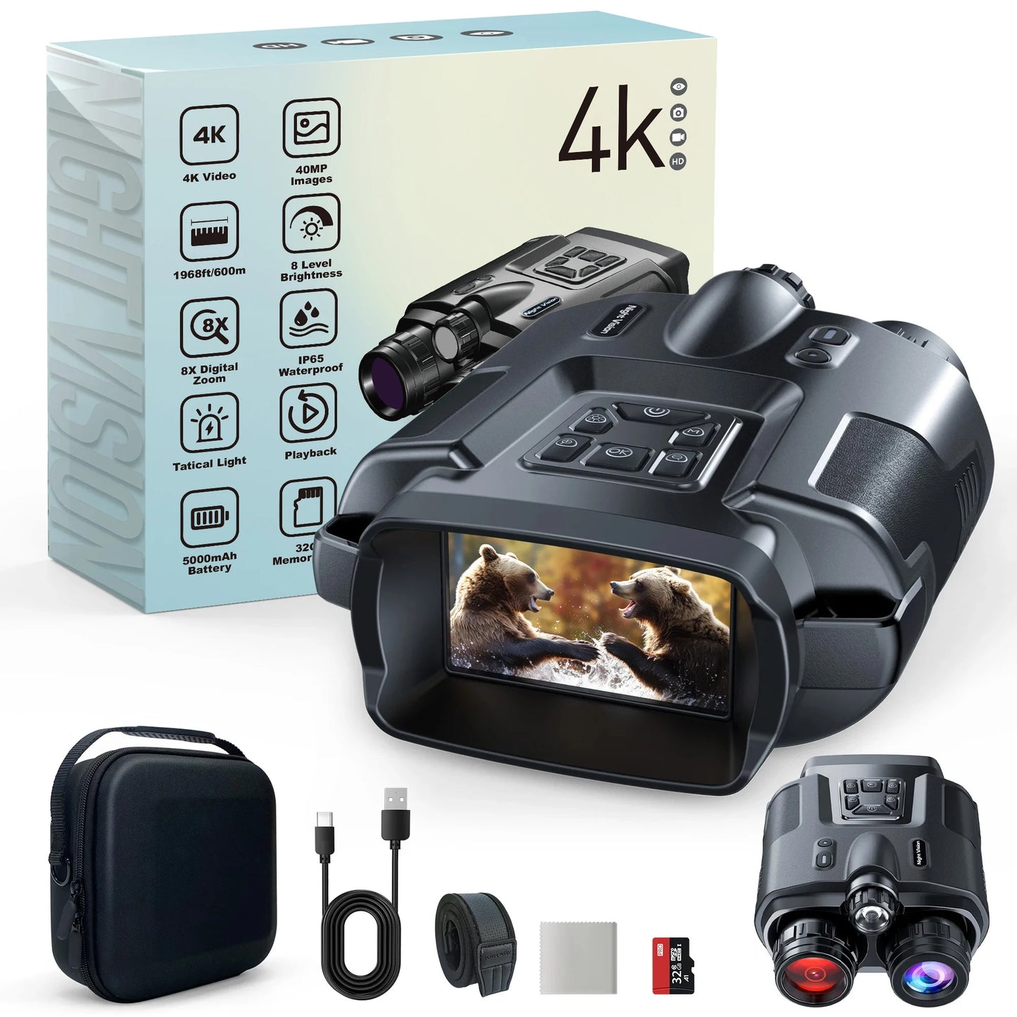 DIYIMI Night Vision Binoculars 8x Digital Zoom Infrared Goggles