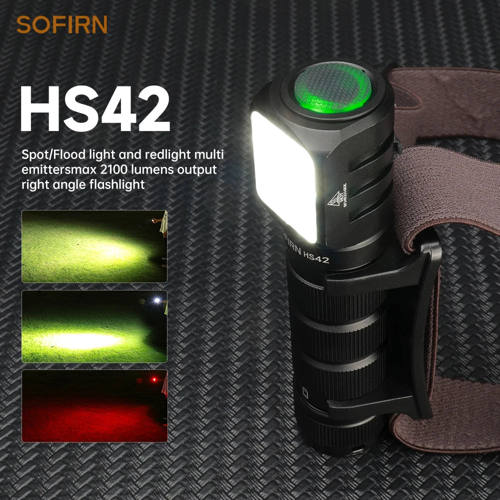 Sofirn HS42 Headlamp 2100lm SST40 LED USB C Rechargeable Flashlight