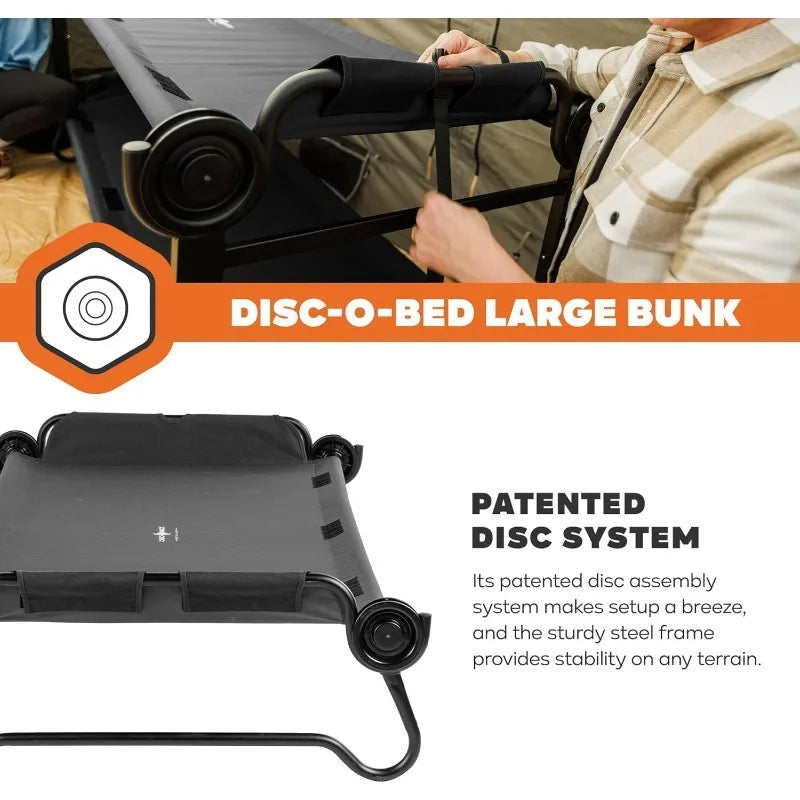 Disc-O-Bed Outdoor Convertible 2 Person Camping Cot Bench System