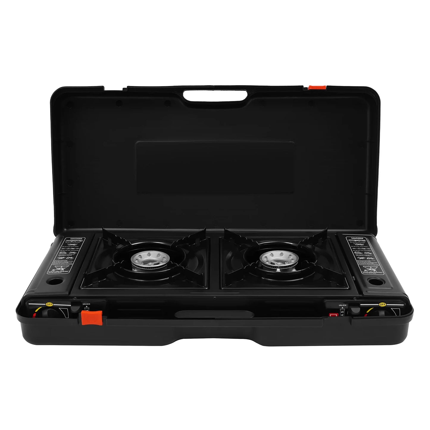 Gas Camping Stove And Grill Pan Set 2500W 2-Burner