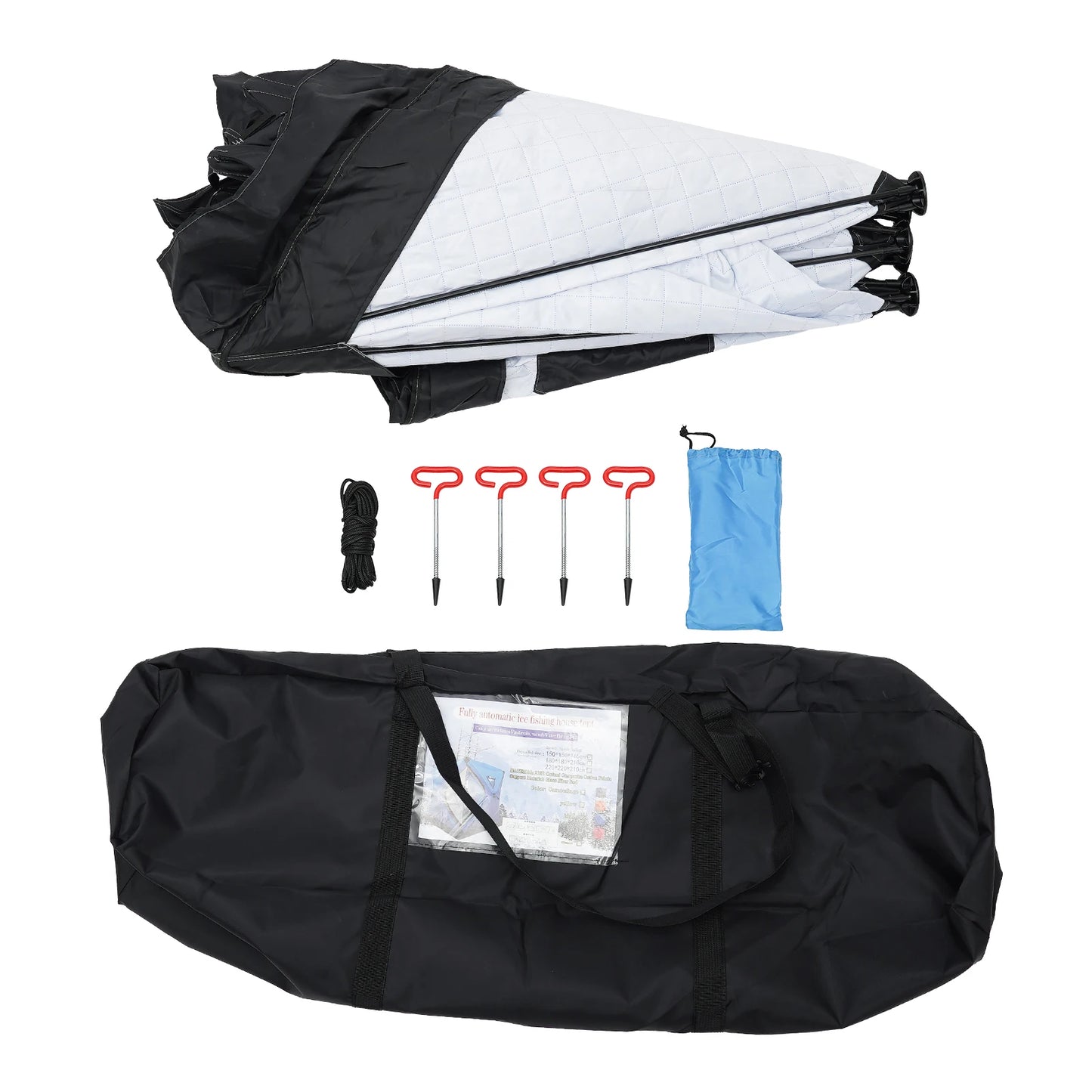 Ice Fishing Insulated Tent 1-2 Person Shelter With Storage