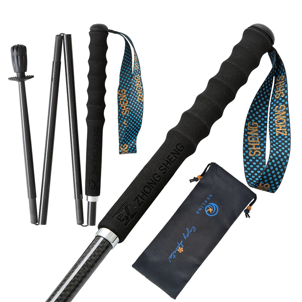 OKHEALINGCN Carbon Fiber Hiking Poles 2 Pack Telescopic Lightweight