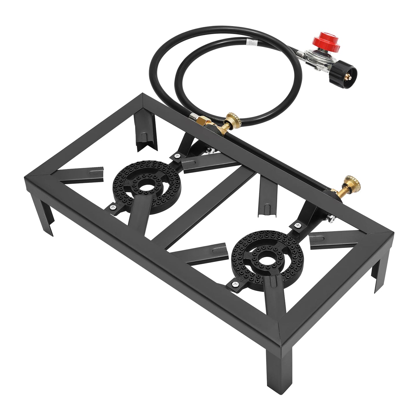 8000W Portable Double Burner Outdoor Gas Stove PSI Regulator