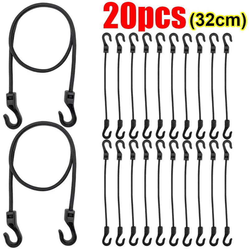 Stretchable Bungee Cord With Hook Nylon Elastic Rope For Camping