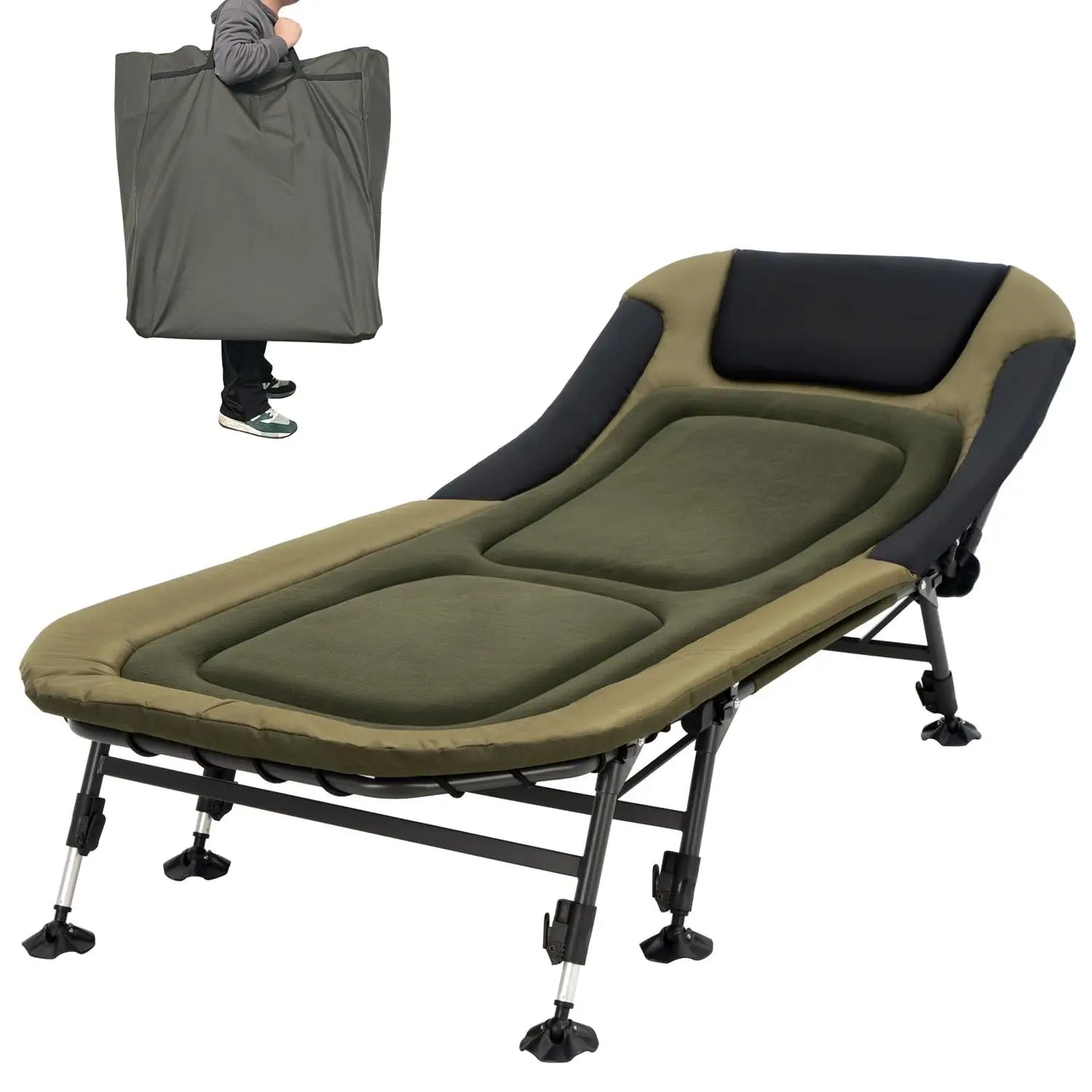 Camping Cot For Adults With Bag Heavy Duty Folding Bed