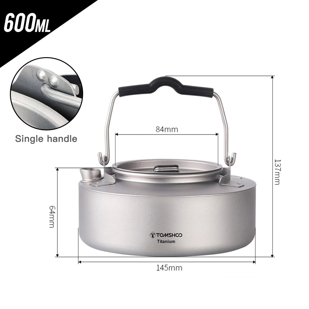 Tomshoo Titanium Outdoor Camping Kettle Portable Ultralight Water Pot