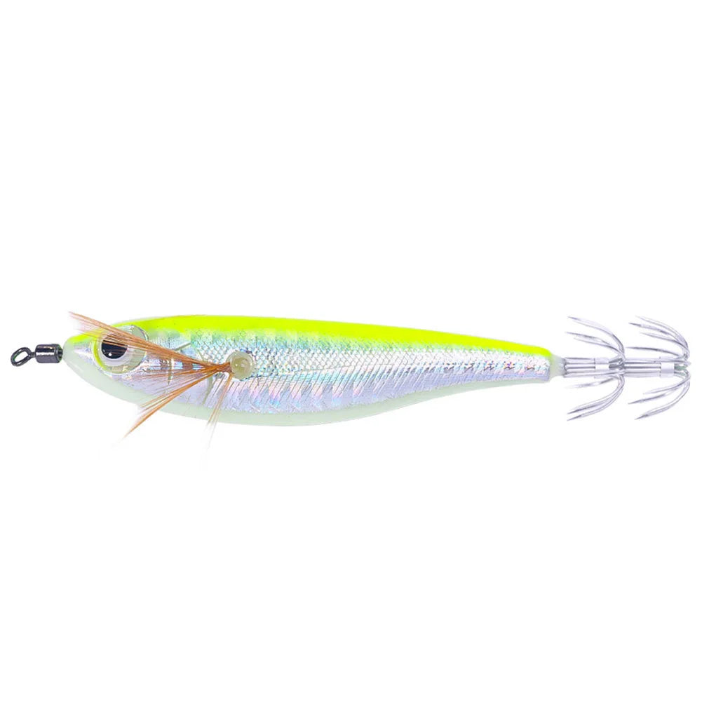 Cuttlefish Attracting Lure Double Hook Glow Octopus Bait Saltwater