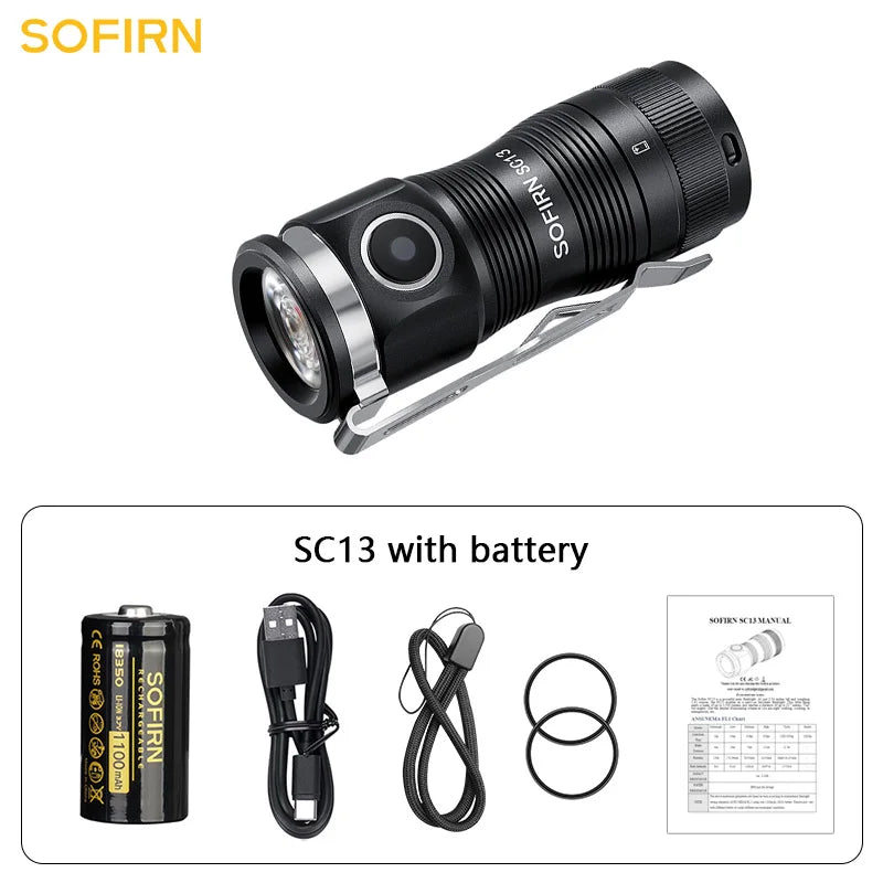 Sofirn Mini SC13 SST40 LED 1300lm Tactical Flashlight
