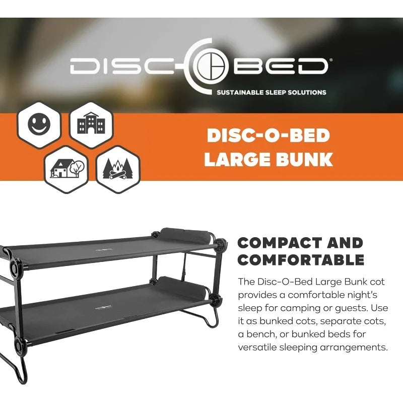 Disc-O-Bed Outdoor Convertible 2 Person Camping Cot Bench System