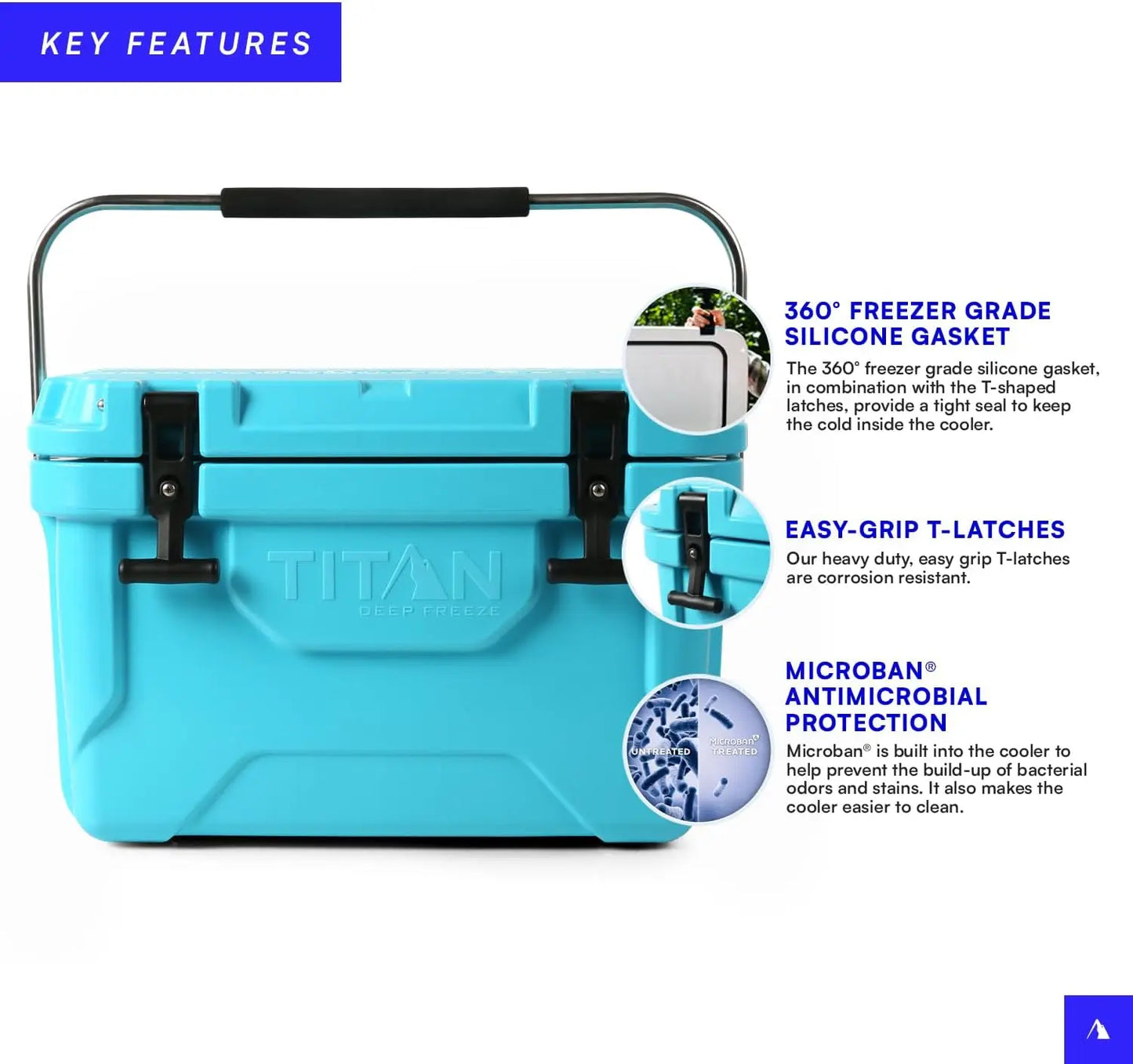 Durable Ice Chest Cooler With Microban Protection For Camping