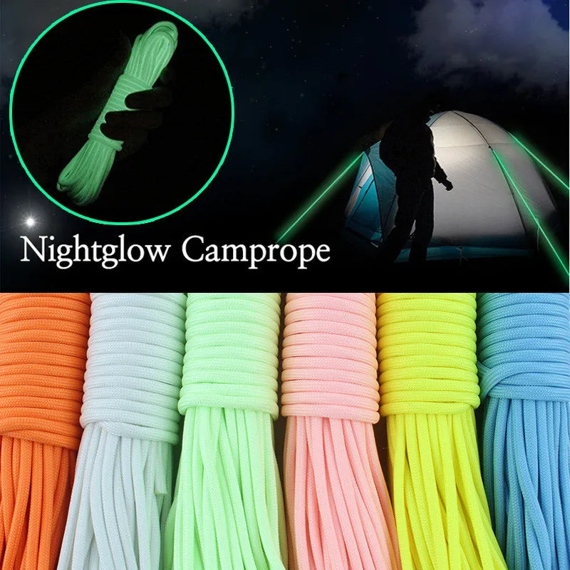 Luminous 9 Strand Nylon Paracord 550 Glow Survival Cord