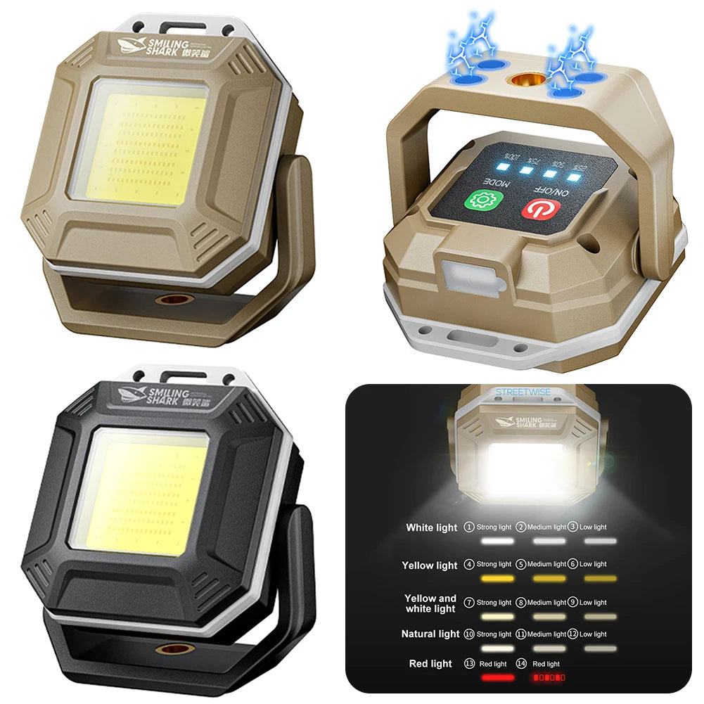 COB LED Inspection Lamp Waterproof Flashlight With Magnetic Base Rechargeable