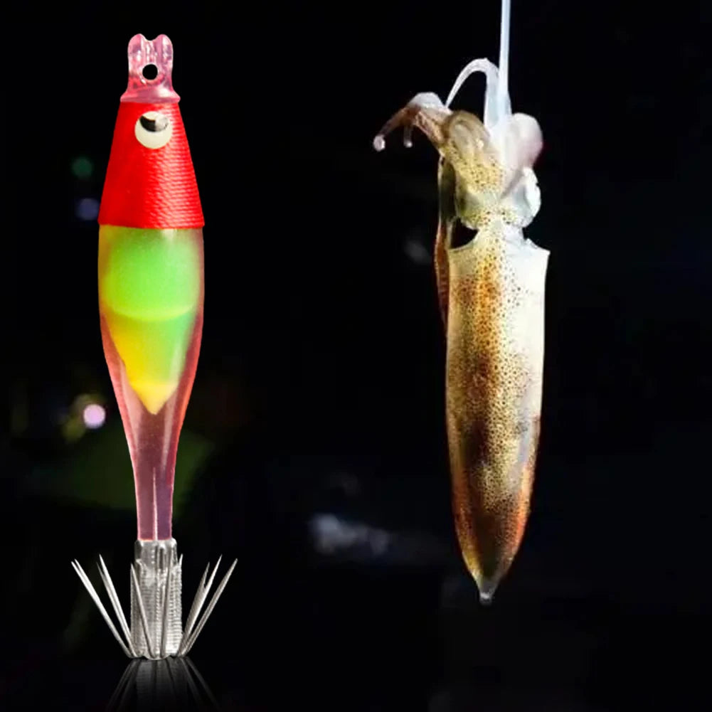 Luminous UV Blowing Tube Squid Jig Lure Sea Fishing