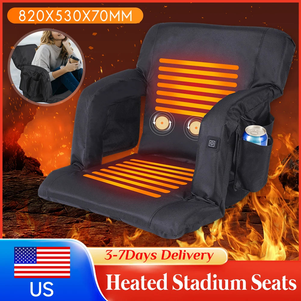 Heated Stadium Seats With Folding Bleacher Chair Back Support