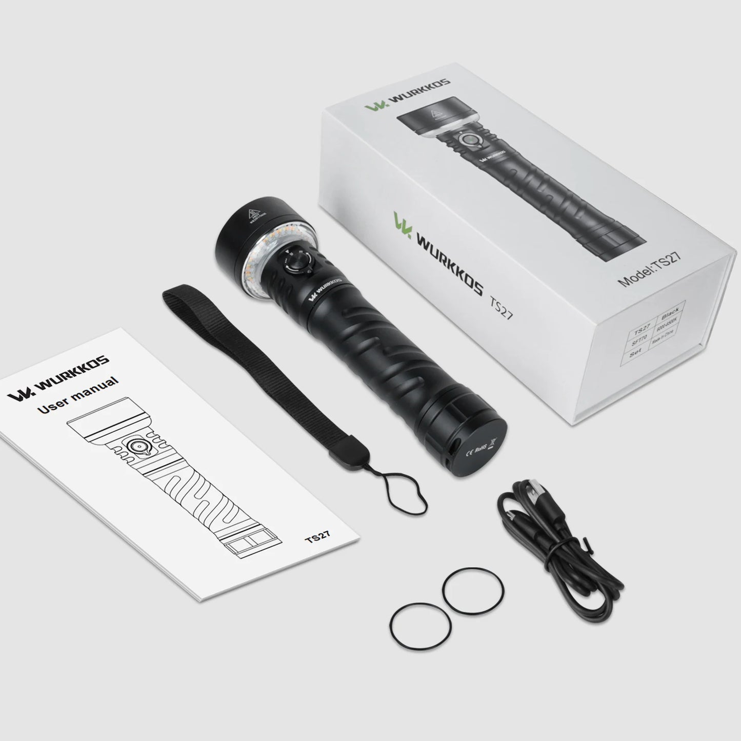 Wurkkos TS27 3200LM Flashlight RGB Reverse Charging Power Bank