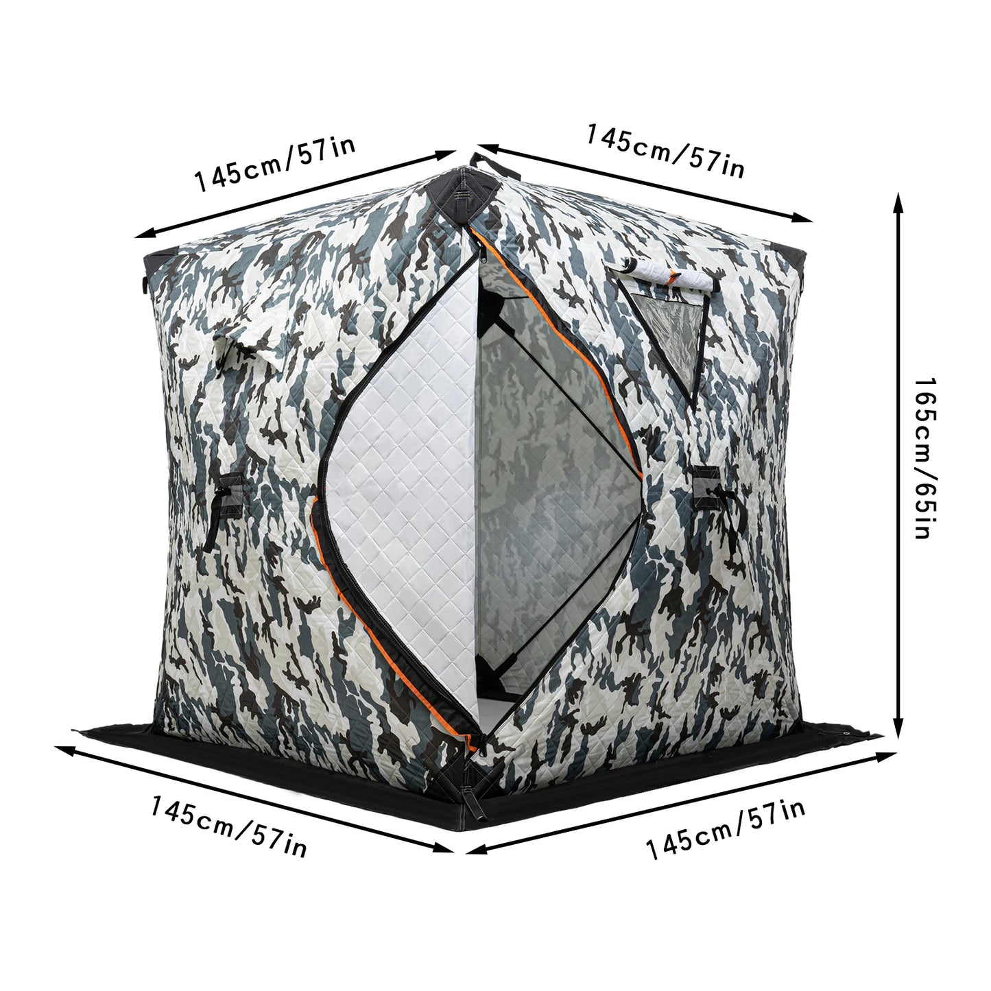 Ice Fishing Insulated Tent 1-2 Person Shelter With Storage