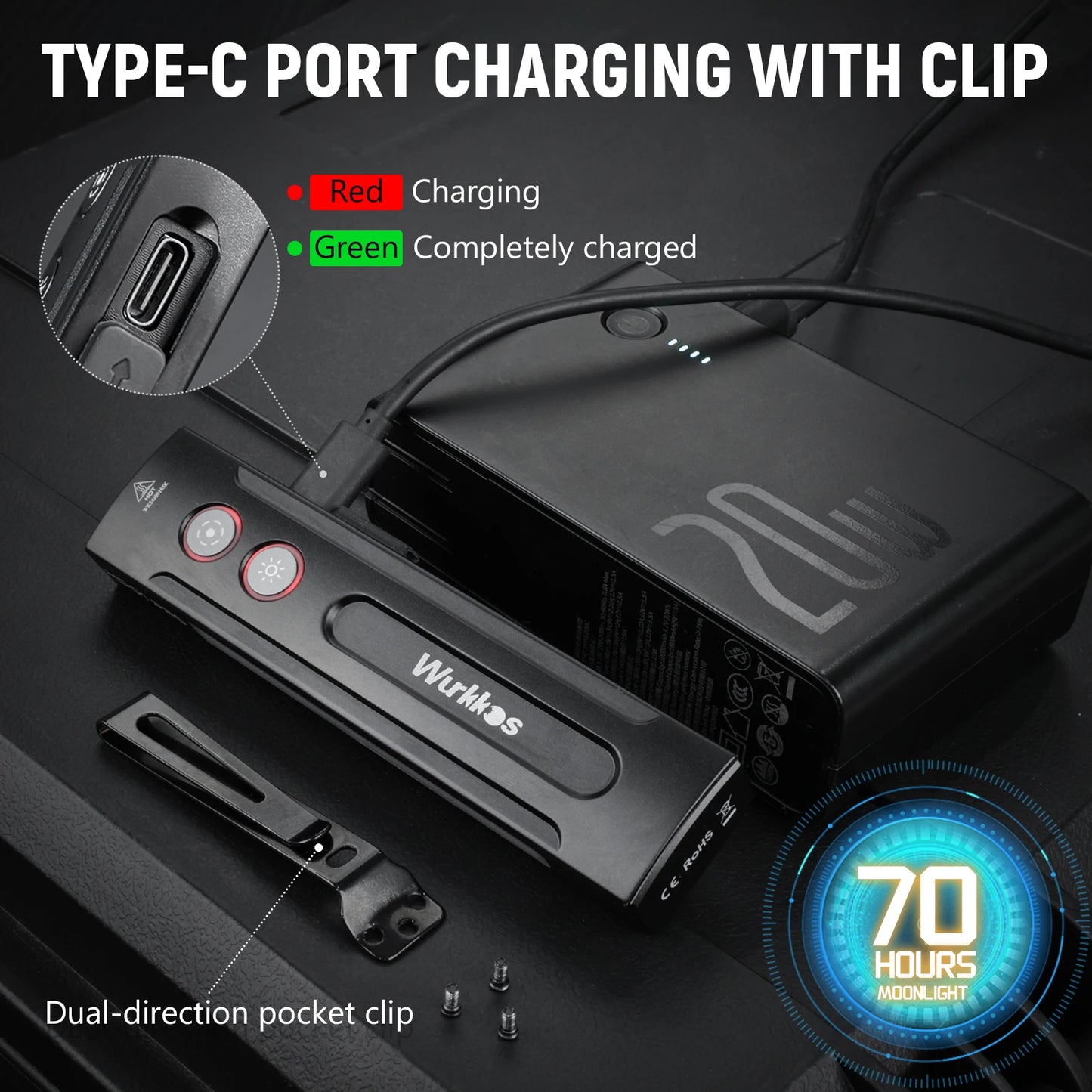 Wurkkos HD01 PRO Rechargeable EDC Flashlight