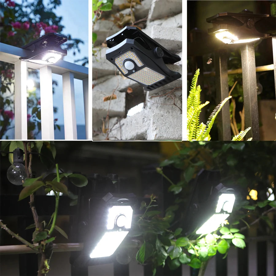 118LED USB Solar Clip Lights With Motion Sensor Remote Control