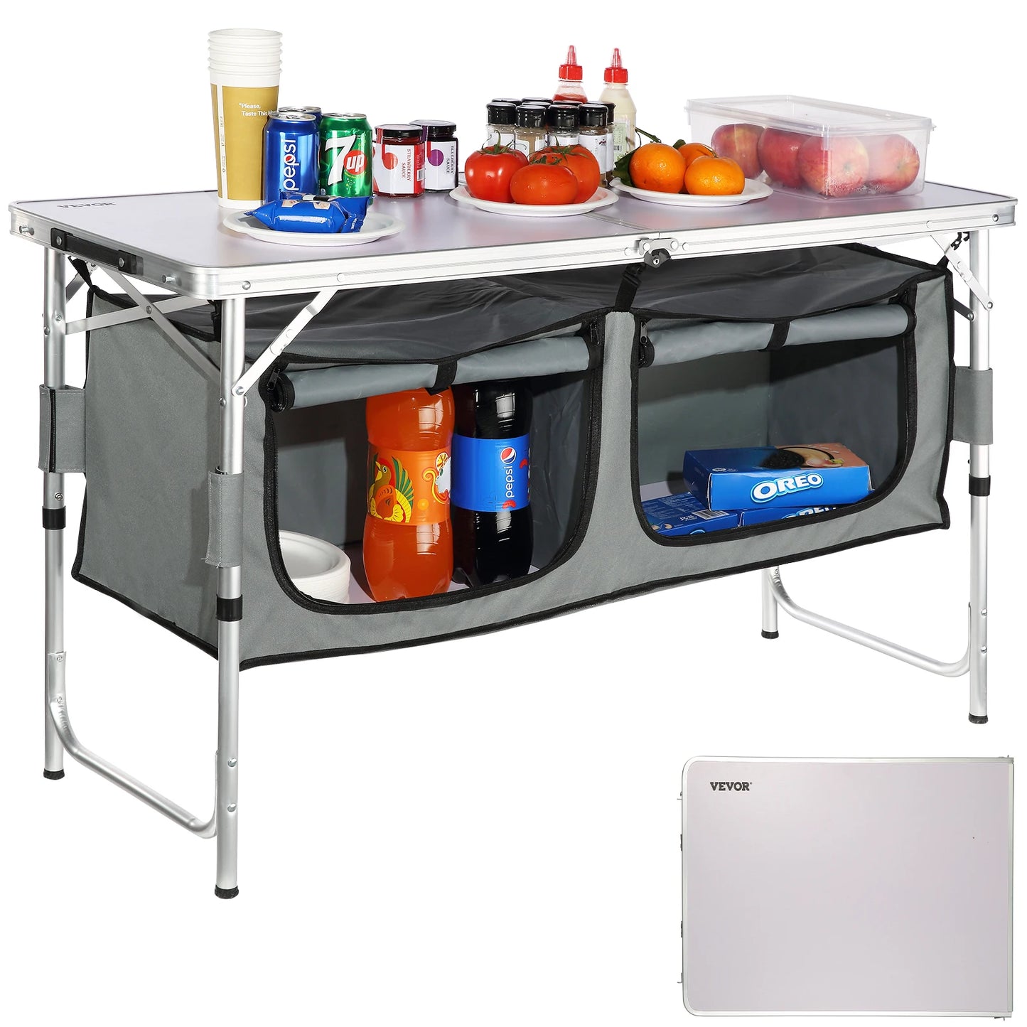 VEVOR Camping Kitchen Table Quick Setup Folding Outdoor Table