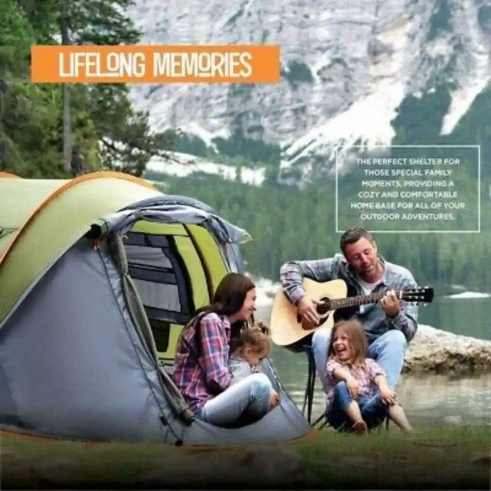 Camping Tent 4-Person Easy Pop Up With 2 Doors UPF50Plus