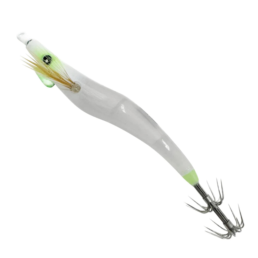 APWIKOGER Luminous Lure Hard Shrimp Bait with Squid Jig Hook