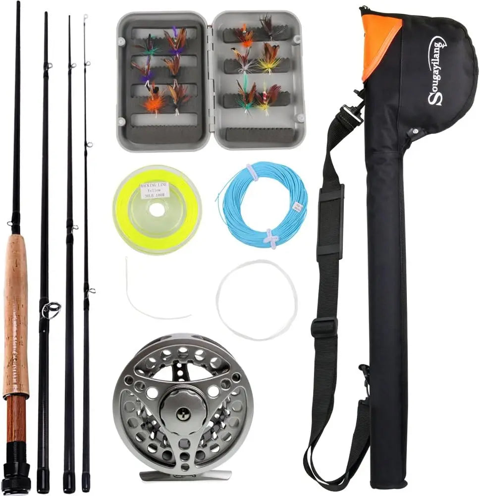Fly Fishing Rod And Reel Combo Kit Saltwater Freshwater Angling