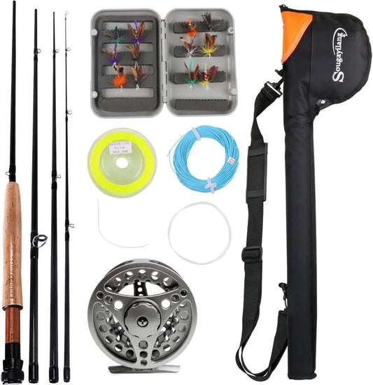 Fly Fishing Rod And Reel Combo Kit Saltwater Freshwater Angling