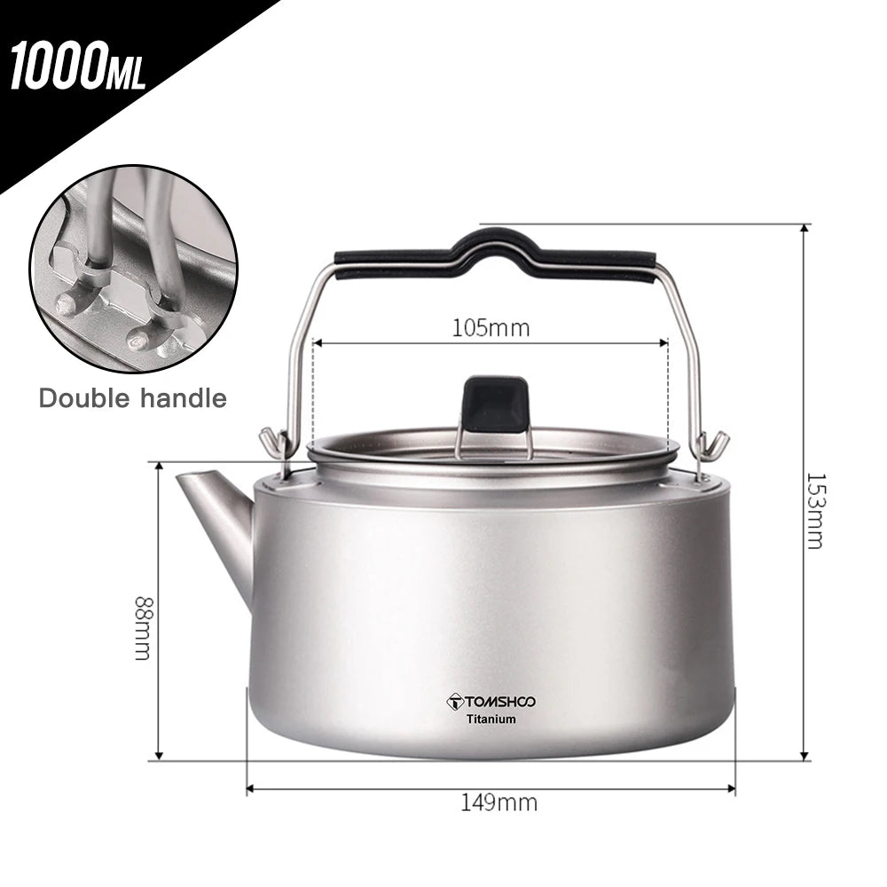 Tomshoo Titanium Outdoor Camping Kettle Portable Ultralight Water Pot