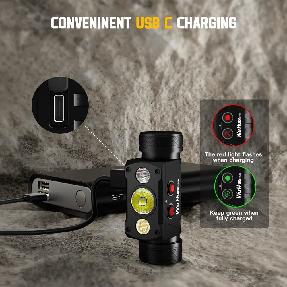 Wurkkos HD50 Headlamp 21700 Rechargeable 4000lm XHP50