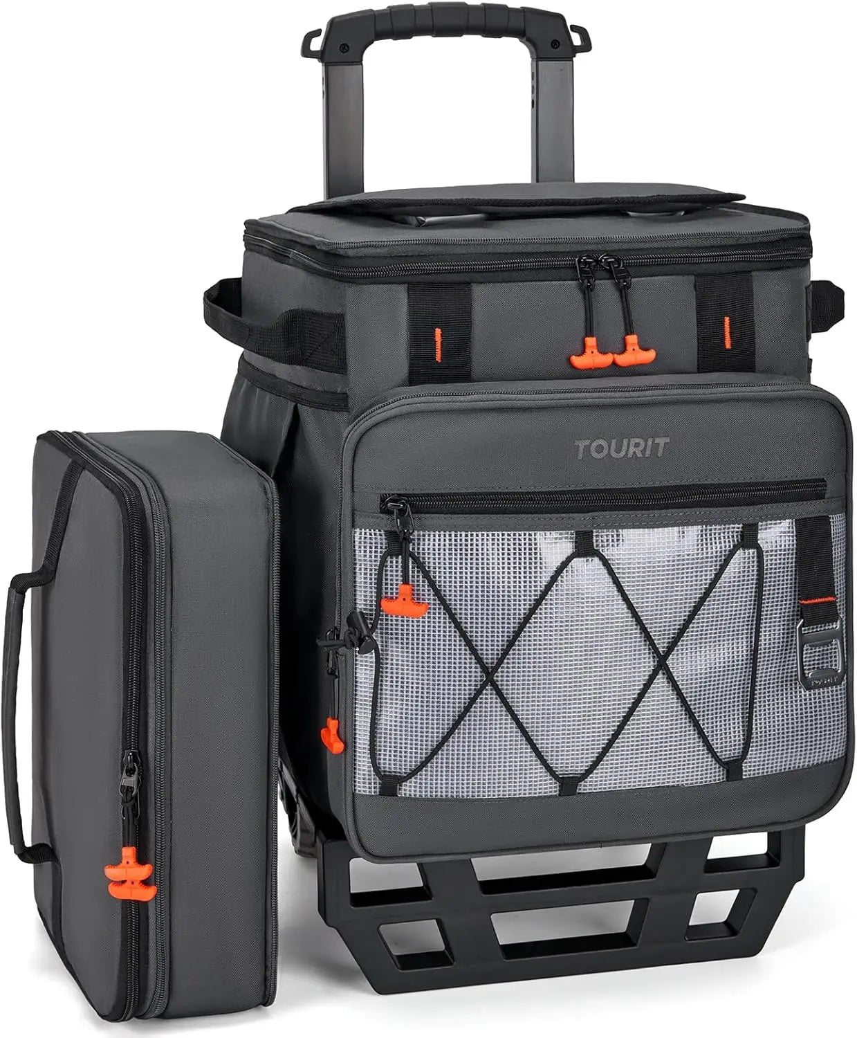Rolling Cooler With Wheels Detachable Double Deck For Outdoor Use