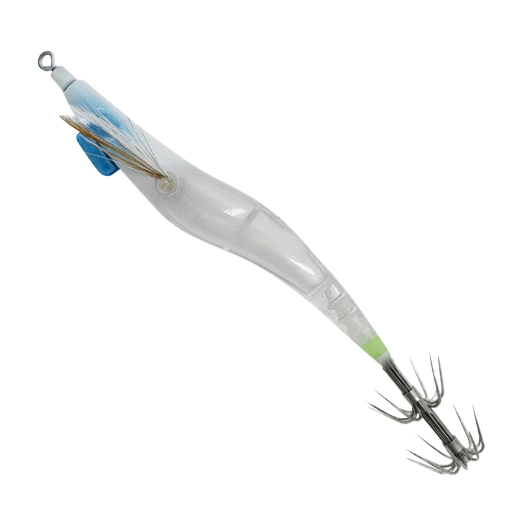 APWIKOGER Luminous Lure Hard Shrimp Bait with Squid Jig Hook