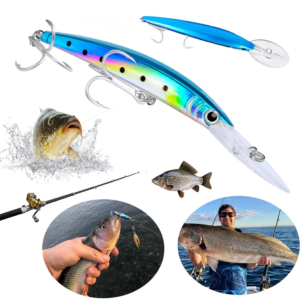 Minnow Plastic Hard Baits With Hooks For Saltwater Fishing