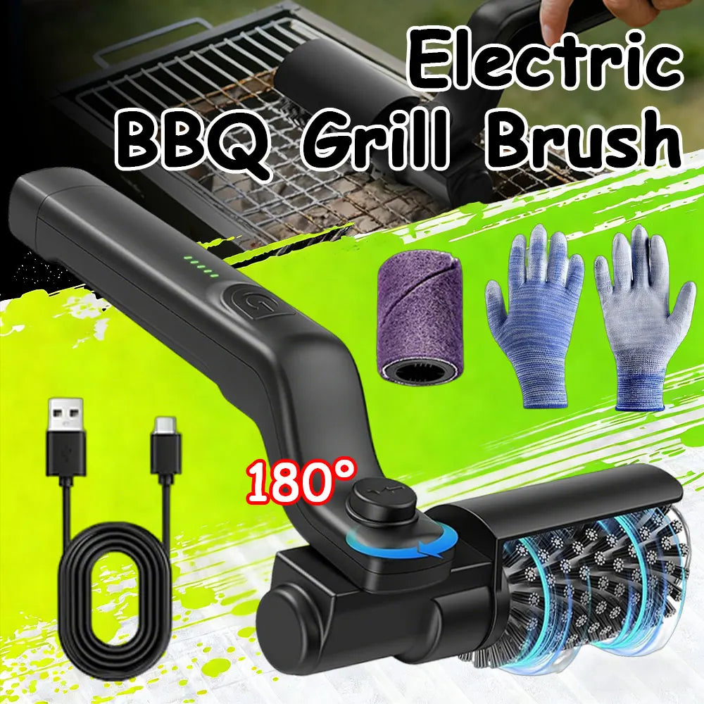 Electric Motorized BBQ Grill Cleaning Brush Stainless Steel
