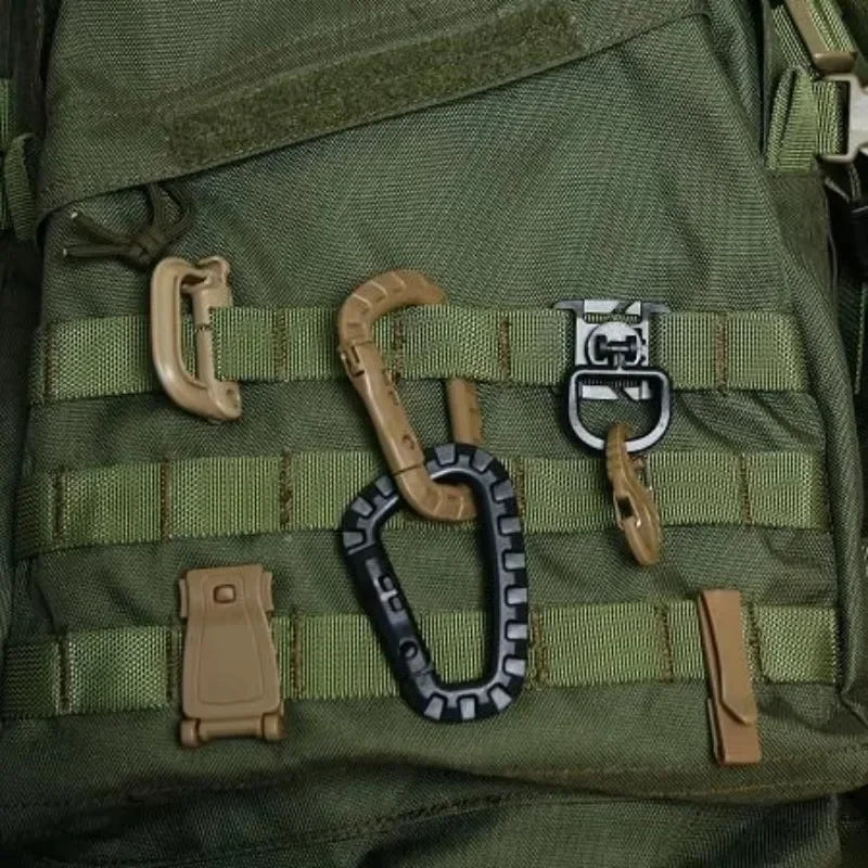Plastic Carabiner Snap Clip D Ring For Webbing MOLLE Gear