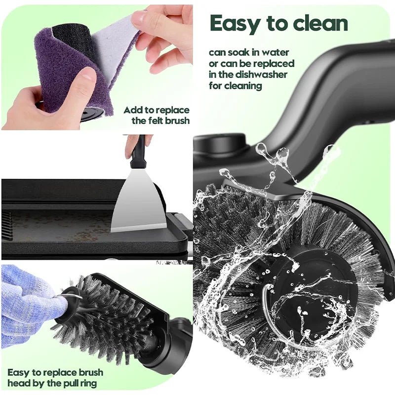 Electric Motorized BBQ Grill Cleaning Brush Stainless Steel