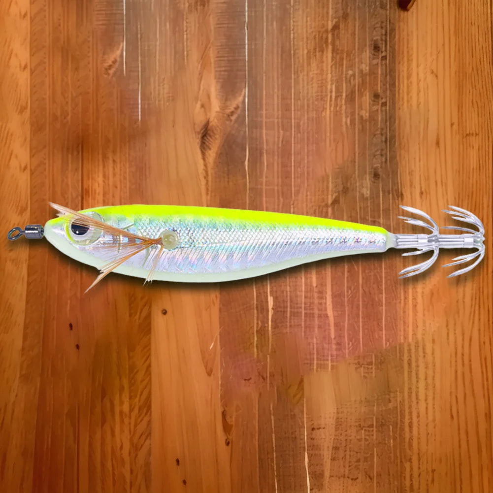 Cuttlefish Attracting Lure Double Hook Glow Octopus Bait Saltwater