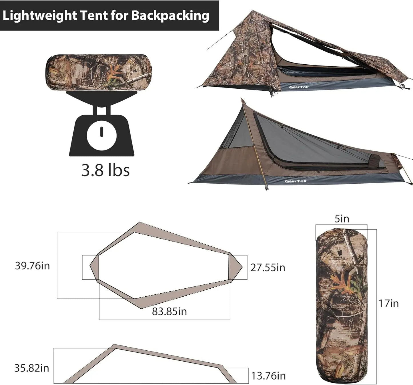 Ultralight Waterproof Bivy Tent for Camping and Hiking