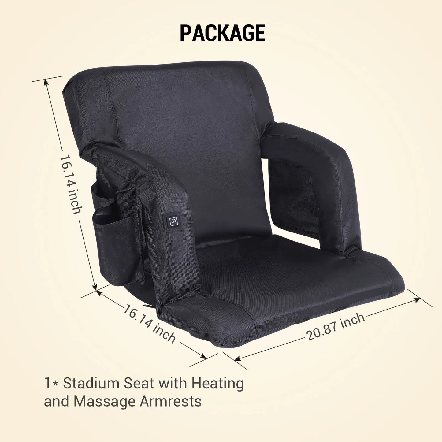 Heated Stadium Seats With Folding Bleacher Chair Back Support