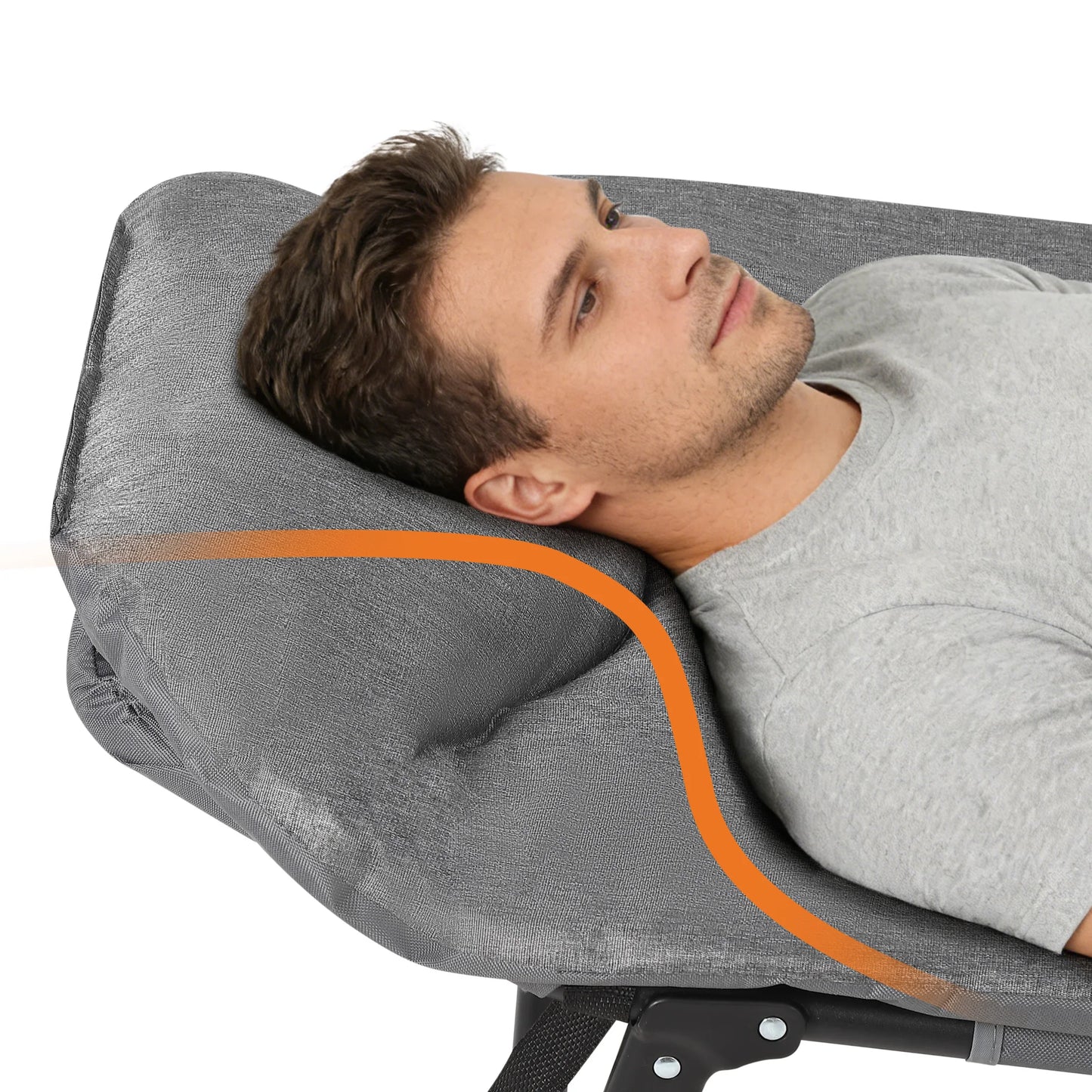 TWISTER.CK Portable Folding Bed With Cushioned Pillow For Outdoors
