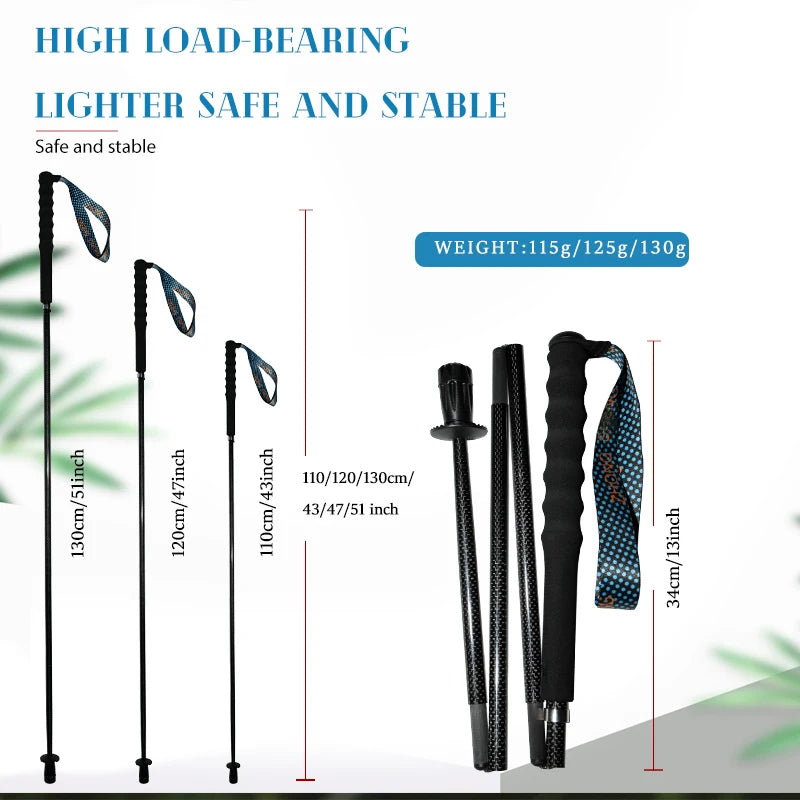 OKHEALINGCN Carbon Fiber Hiking Poles 2 Pack Telescopic Lightweight