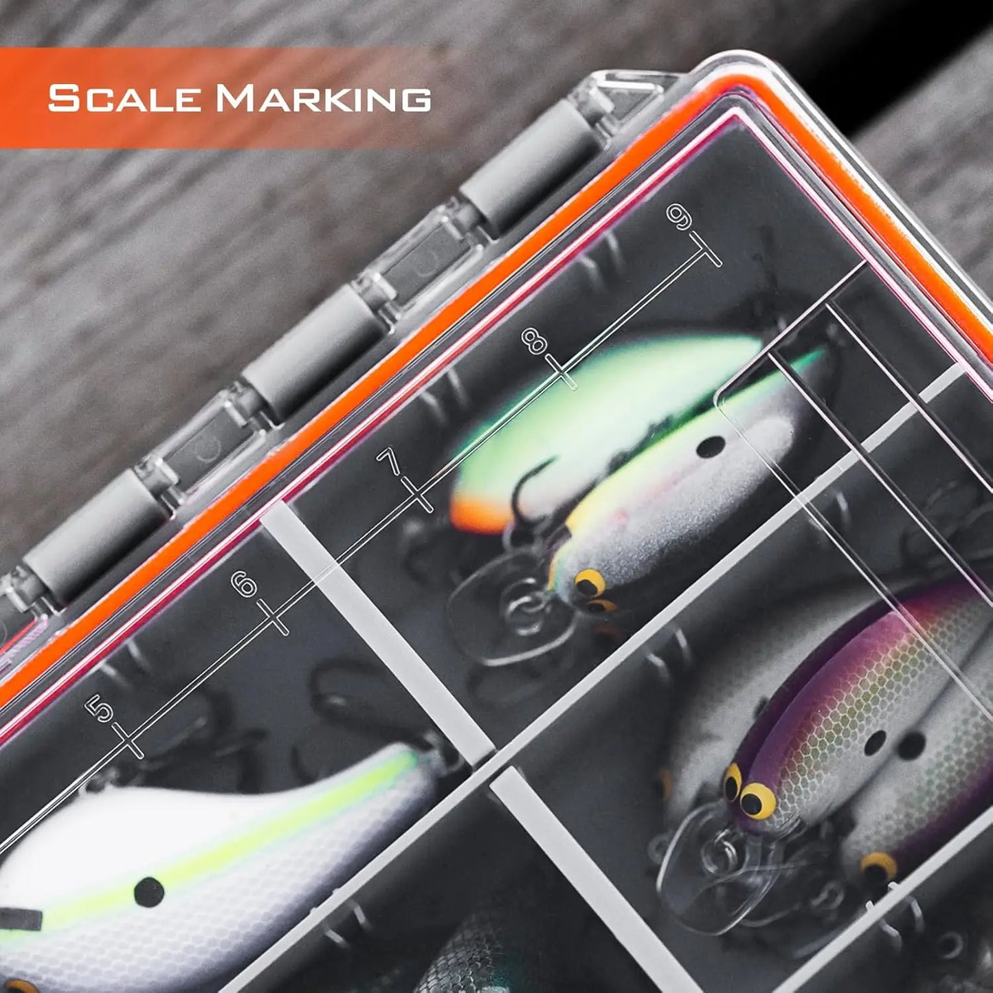 Waterproof Fishing Tackle Box With 3600 3700 Trays Removable Dividers
