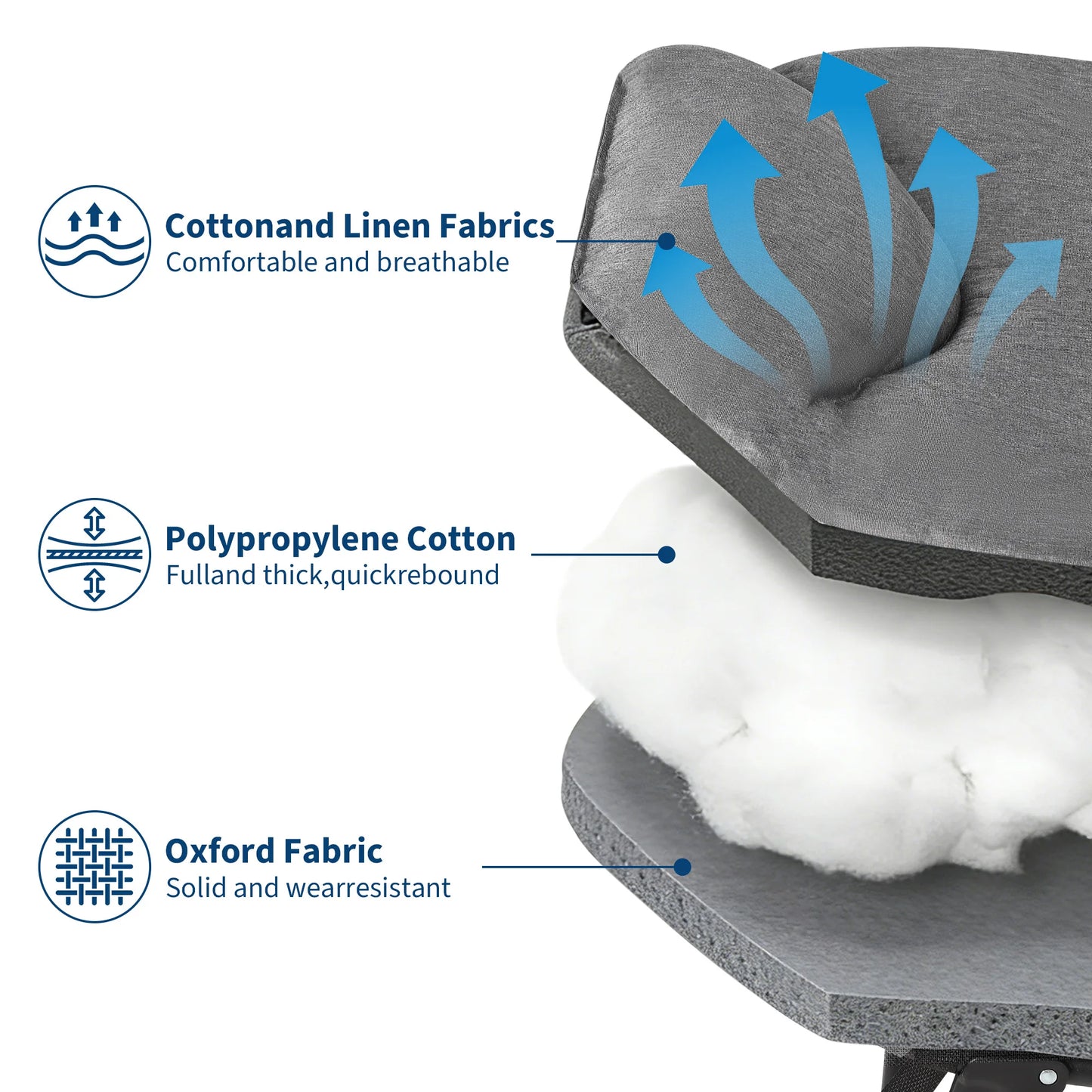 TWISTER.CK Portable Folding Bed With Cushioned Pillow For Outdoors