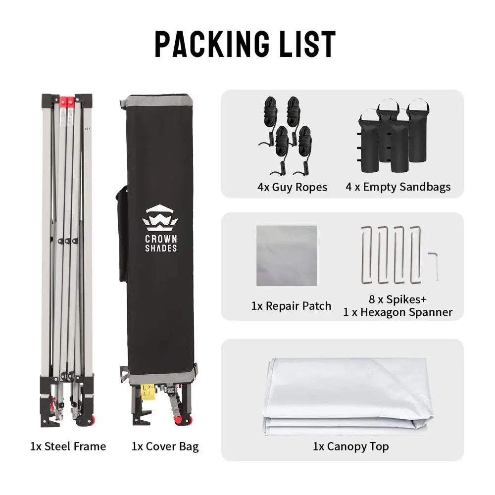 10x10 Pop Up Canopy Center Lock System And Storage Bag