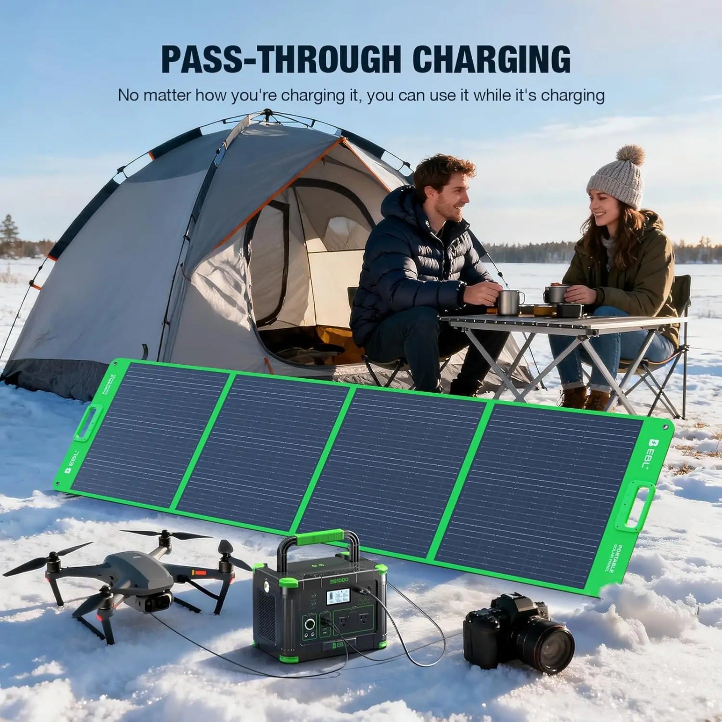 EBL 999Wh 1000W Portable Power Station Camping Wireless Charger